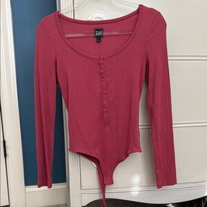 GAP Women's Pink Long Sleeve Bodysuit